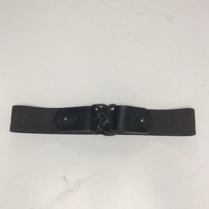 Fossil leather and stretchy woven belt